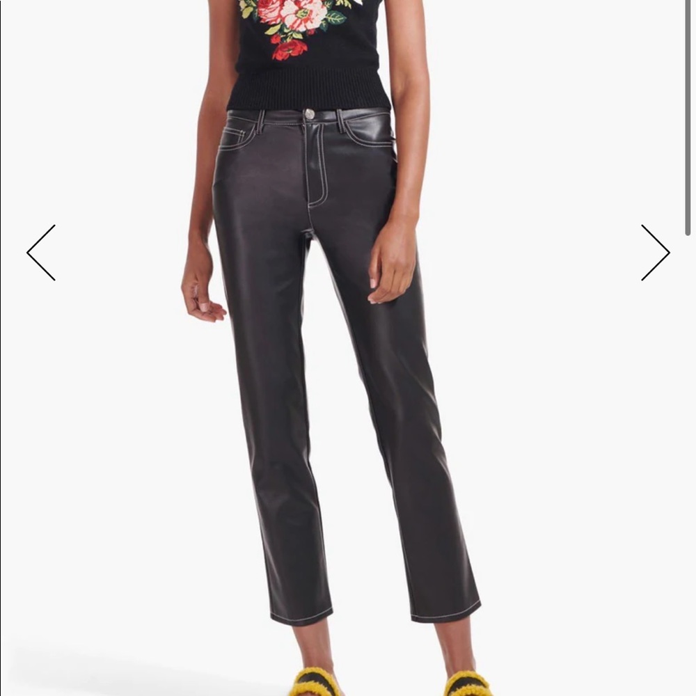 NWT STAUD ELLIOT PANT | BLACK VEGAN LEATHER Size 6